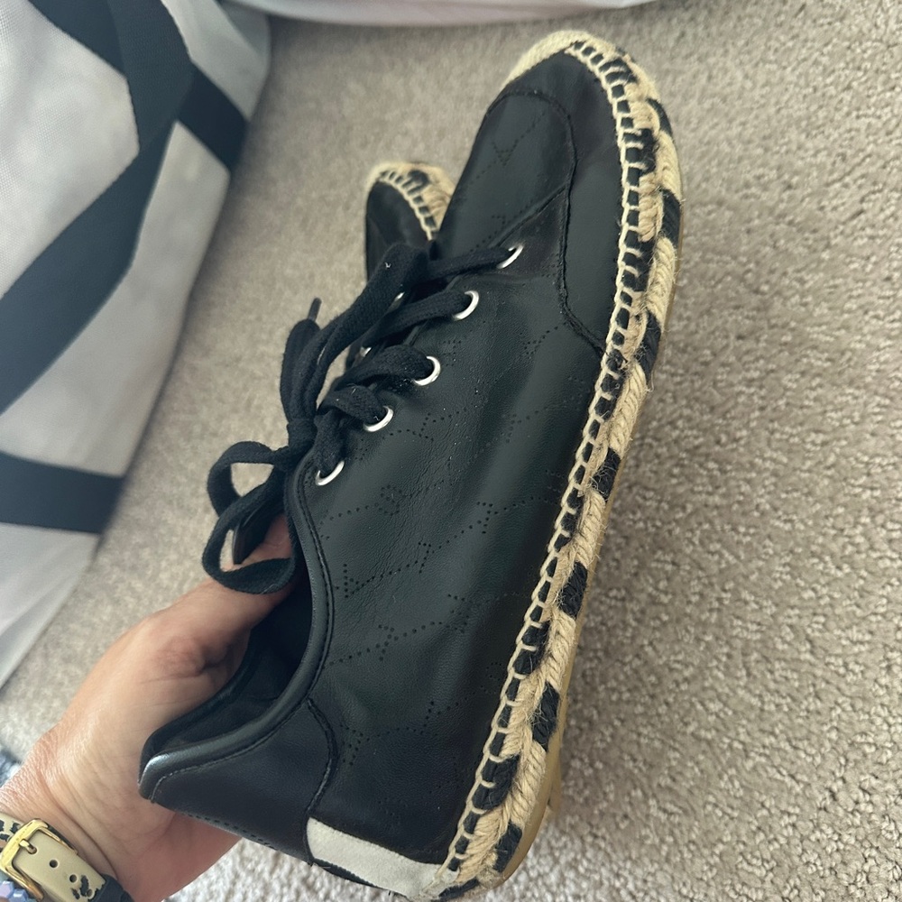 Stella McCartney Black and Cream Espadrilles with Unique Sole